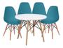 Imagem de Kit mesa eames redonda branca 90cm + 4 cadeiras eames