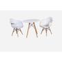 Imagem de Kit Mesa Eiffel Branca 80cm + 2 Cadeiras Charles Eames Wood - Daw - Com Braços - Design - Branca