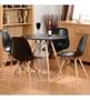 Imagem de Kit Mesa Eiffel Eames 80cm Preta com 4 Cadeiras Eames Pretas