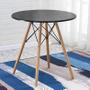 Imagem de Kit Mesa Eiffel Eames 80cm Preta com 4 Cadeiras Eames Pretas