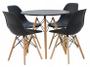 Imagem de Kit Mesa Eiffel Eames 80cm Preta com 4 Cadeiras Eames Pretas