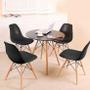 Imagem de Kit Mesa Eiffel Preta 90cm com 04 Cadeiras Eiffel Pretas