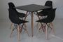 Imagem de Kit Mesa Eiffel Preta Quadrada 80cm + 04 Cadeiras Eiffel