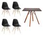 Imagem de Kit Mesa Eiffel Preta Quadrada (80Cm) + 04 Cadeiras Eiffel
