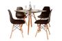 Imagem de Kit Mesa Eiffel Preta Quadrada 80Cm + 04 Cadeiras Eiffel