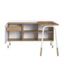 Kit Mesa Escrivaninha Giratória 111cm e Balcão Credenza 1 Gav 1 Porta 136cm Home Office Flexus - Artesano Móveis Imagem de Kit Mesa Escrivaninha Giratória 111cm e Balcão Credenza 1 Gav 1 Porta 136cm Home Office Flexus