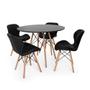 Imagem de Kit Mesa Jantar Eiffel 100cm Preta + 04 Cadeiras Slim - Preta