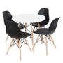 Imagem de Kit Mesa Jantar Eiffel 90Cm Branca + 4 Cadeiras Eames Eiffel