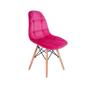 Imagem de Kit Mesa Jantar Eiffel 90cm Preta + 03 Cadeiras Botonê Veludo - Rosa