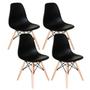 Imagem de Kit Mesa Jantar Eiffel 90Cm Preta + 4 Cadeiras Charles Eames