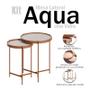 Imagem de Kit Mesa Lateral Ambiente Aqua com Vidro Off White Cobre - Imcal