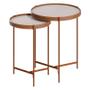 Imagem de Kit Mesa Lateral Aqua com Vidro Off White Cobre - Imcal
