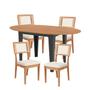 Imagem de Kit Mesa Oval Extensível MDF com 4 Cadeiras Encosto com Tela Césare Dalla Costa