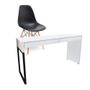 Imagem de Kit Mesa Para Computador Desk Branco com Cadeira Eiffel Charles Eames Preto D'Rossi