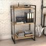Imagem de Kit Mesa Para Escritório com Estante Office Estilo Industrial Form C01 120 cm Carvalho - Lyam Decor