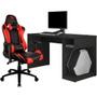 Imagem de Kit Mesa Para PC Gamer Legend Preto com Cadeira Gamer TGC12 ThunderX3 Preto Vermelho - Lyam Decor