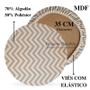 Imagem de Kit Mesa Posta 10 Bases MDF 35CM + 10 Capas de Sousplat Em Tecido Chevron Bege