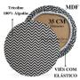 Imagem de Kit Mesa Posta 10 Capas de Sousplat Em Tecido Chevron preto Tricoline 100% Algodão