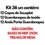 Imagem de Kit Mesa Posta 12 Capas de Sousplat 12 Guardanapos de tecido 40x40cm 12 Anéis Argola Porta Guardanapo