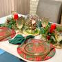 Imagem de Kit Mesa Posta Completo Sousplat Jantar de Natal Natalino Verde Vermelho