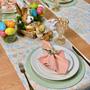 Imagem de Kit Mesa Posta Sousplat Completo Com Trilho de mesa Para Páscoa Colorido Coelhinho