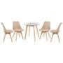 Imagem de KIT - Mesa redonda com tampo de vidro 70 cm + 4 cadeiras Leda