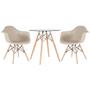 Imagem de KIT - Mesa redonda de vidro Eames 70 cm + 2 cadeiras Eiffel DAW