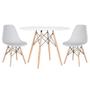 Imagem de KIT - Mesa redonda Eames 100 cm branco + 2 cadeiras Eiffel DSW