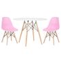 Imagem de KIT - Mesa redonda Eames 100 cm branco + 2 cadeiras Eiffel DSW