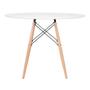 Imagem de KIT - Mesa redonda Eames 100 cm branco + 3 cadeiras Eiffel DAW