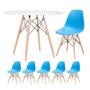 Imagem de KIT - Mesa redonda Eames 100 cm branco + 5 cadeiras Eiffel DSW