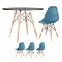 Imagem de KIT - Mesa redonda Eames 100 cm preto + 3 cadeiras Eiffel DSW