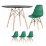 Imagem de KIT - Mesa redonda Eames 100 cm preto + 3 cadeiras Eiffel DSW