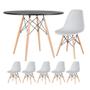 Imagem de KIT - Mesa redonda Eames 100 cm preto + 5 cadeiras Eiffel DSW