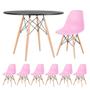 Imagem de KIT - Mesa redonda Eames 100 cm preto + 6 cadeiras Eiffel DSW