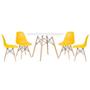 Imagem de KIT - Mesa redonda Eames 120 cm branco + 4 cadeiras Eiffel DSW