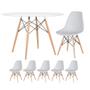 Imagem de KIT - Mesa redonda Eames 120 cm branco + 5 cadeiras Eiffel DSW