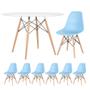 Imagem de KIT - Mesa redonda Eames 120 cm branco + 6 cadeiras Eiffel DSW