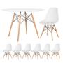 Imagem de KIT - Mesa redonda Eames 120 cm branco + 6 cadeiras Eiffel DSW