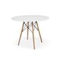 Imagem de Kit - Mesa Redonda Eames 120 Cm Branco + 6 Cadeiras Eiffel Dsw Preto