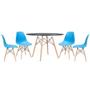 Imagem de KIT - Mesa redonda Eames 120 cm preto + 4 cadeiras Eiffel DSW