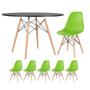 Imagem de KIT - Mesa redonda Eames 120 cm preto + 5 cadeiras Eiffel DSW