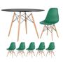 Imagem de KIT - Mesa redonda Eames 120 cm preto + 5 cadeiras Eiffel DSW