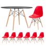 Imagem de KIT - Mesa redonda Eames 120 cm preto + 6 cadeiras Eiffel DSW