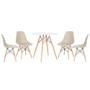 Imagem de KIT - Mesa redonda Eames 70 cm branco + 4 cadeiras Eiffel DSW