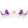 Imagem de KIT - Mesa redonda Eames 70 cm branco + 4 cadeiras Eiffel DSW