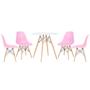 Imagem de KIT - Mesa redonda Eames 70 cm branco + 4 cadeiras Eiffel DSW