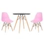 Imagem de KIT - Mesa redonda Eames 70 cm preto + 2 cadeiras Eiffel DSW