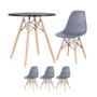 Imagem de KIT - Mesa redonda Eames 70 cm preto + 3 cadeiras Eiffel DSW