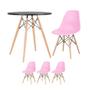 Imagem de KIT - Mesa redonda Eames 70 cm preto + 3 cadeiras Eiffel DSW